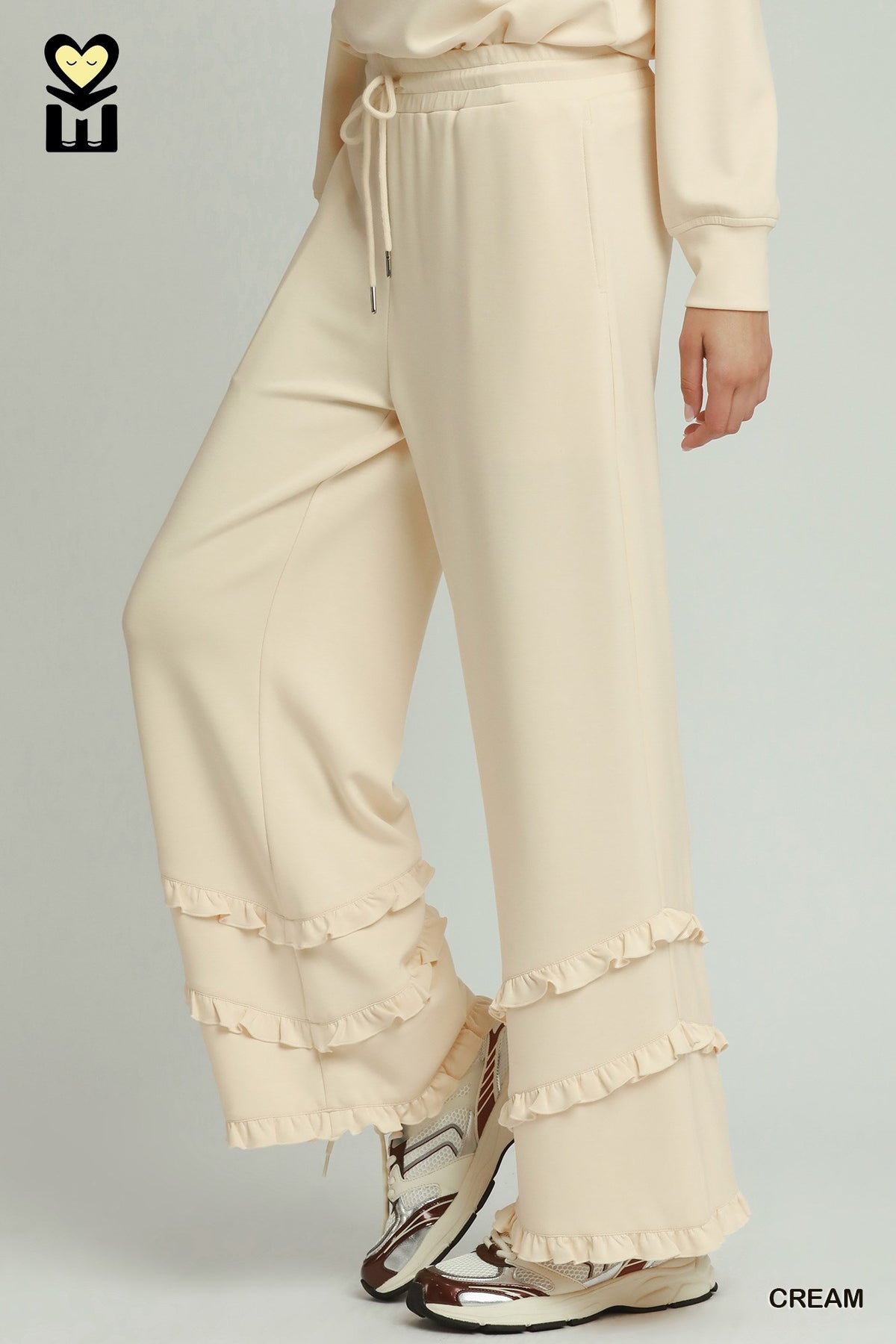 H1034-P Luxeknit Ruffle Bottom Pants