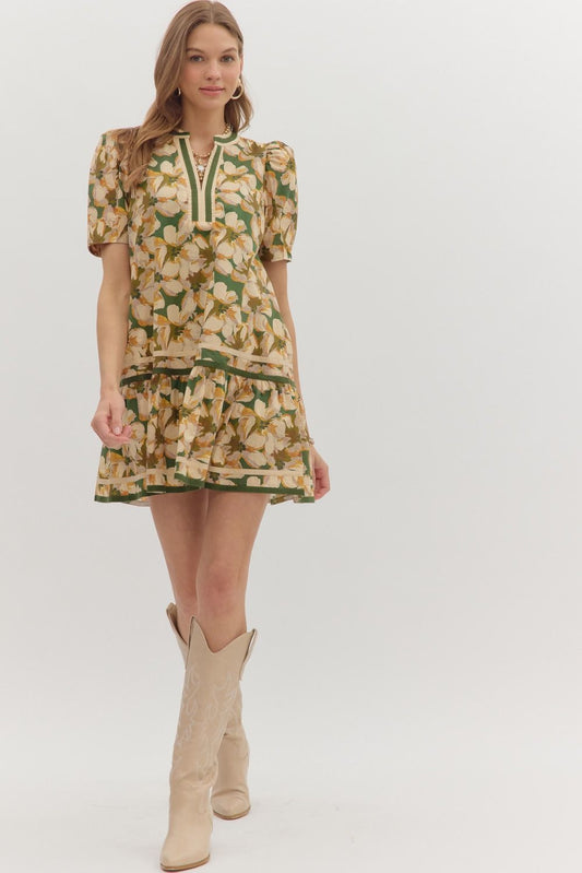 D27928 Floral Print Mini Dress