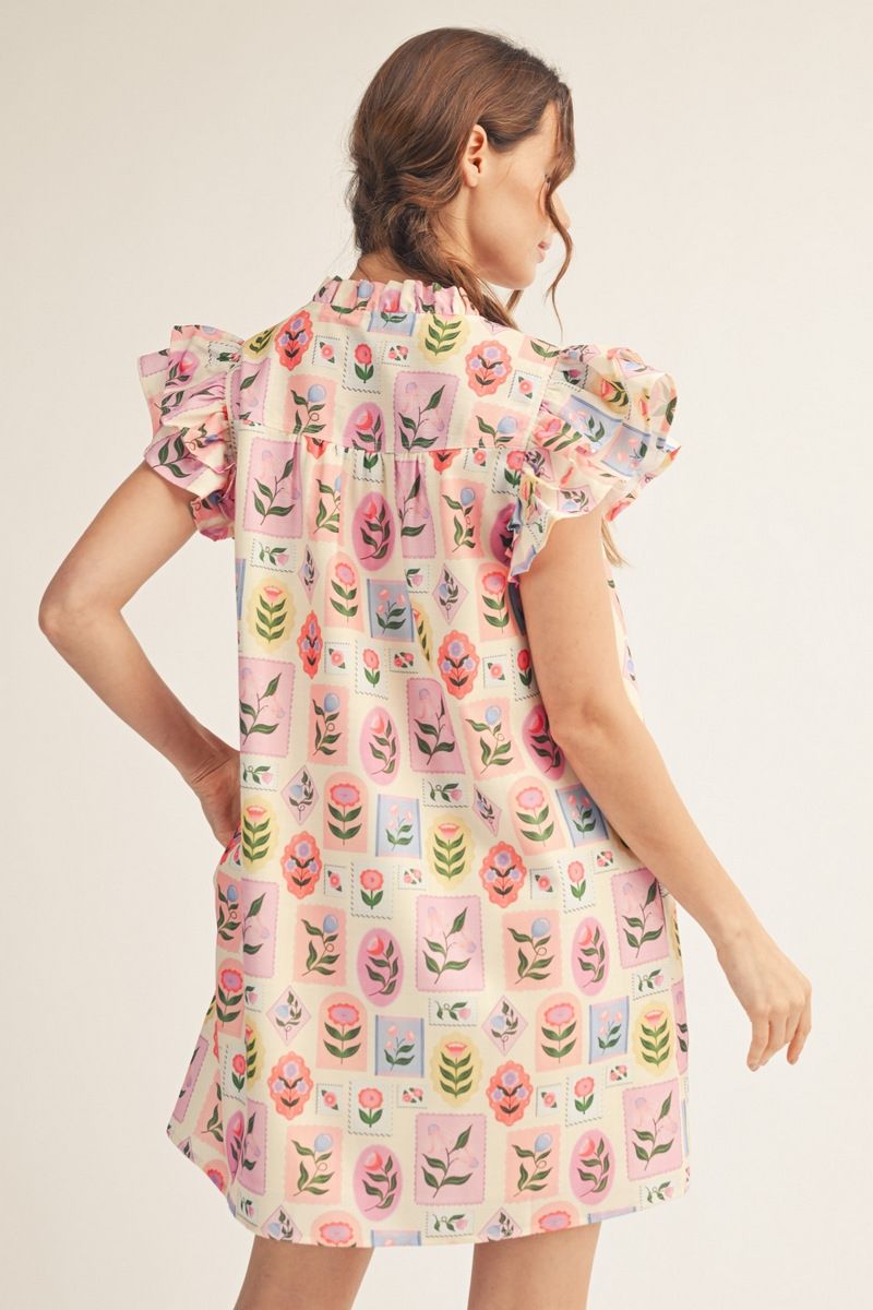 G15722 Floral Shift Dress