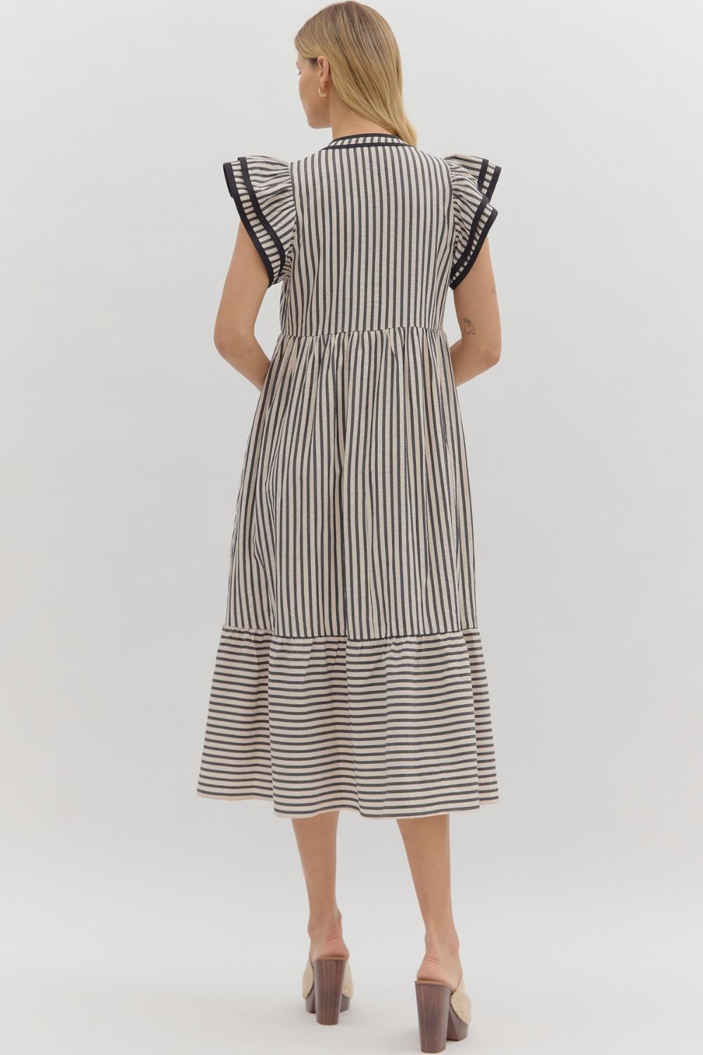 D26444 Textured Stripe Pattern Dress