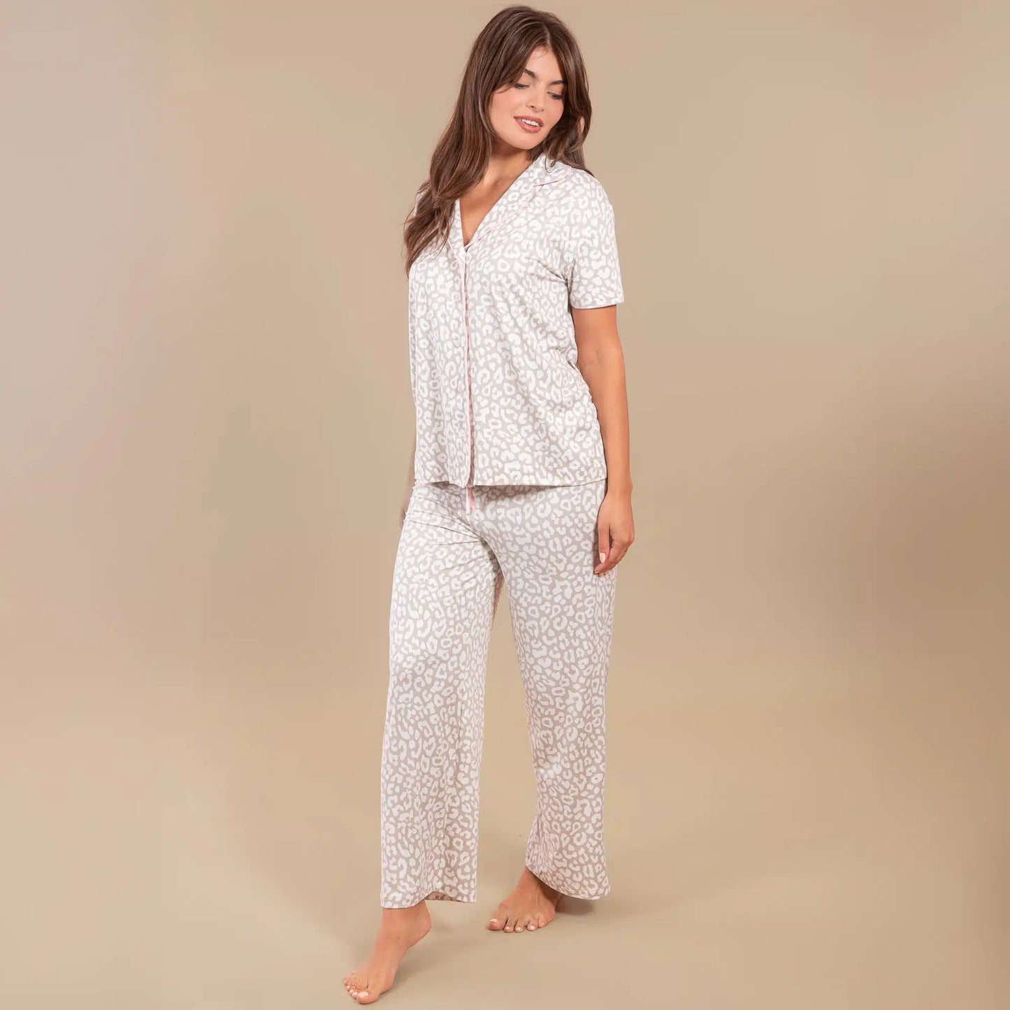 Taupe Leopard Pajama Pants