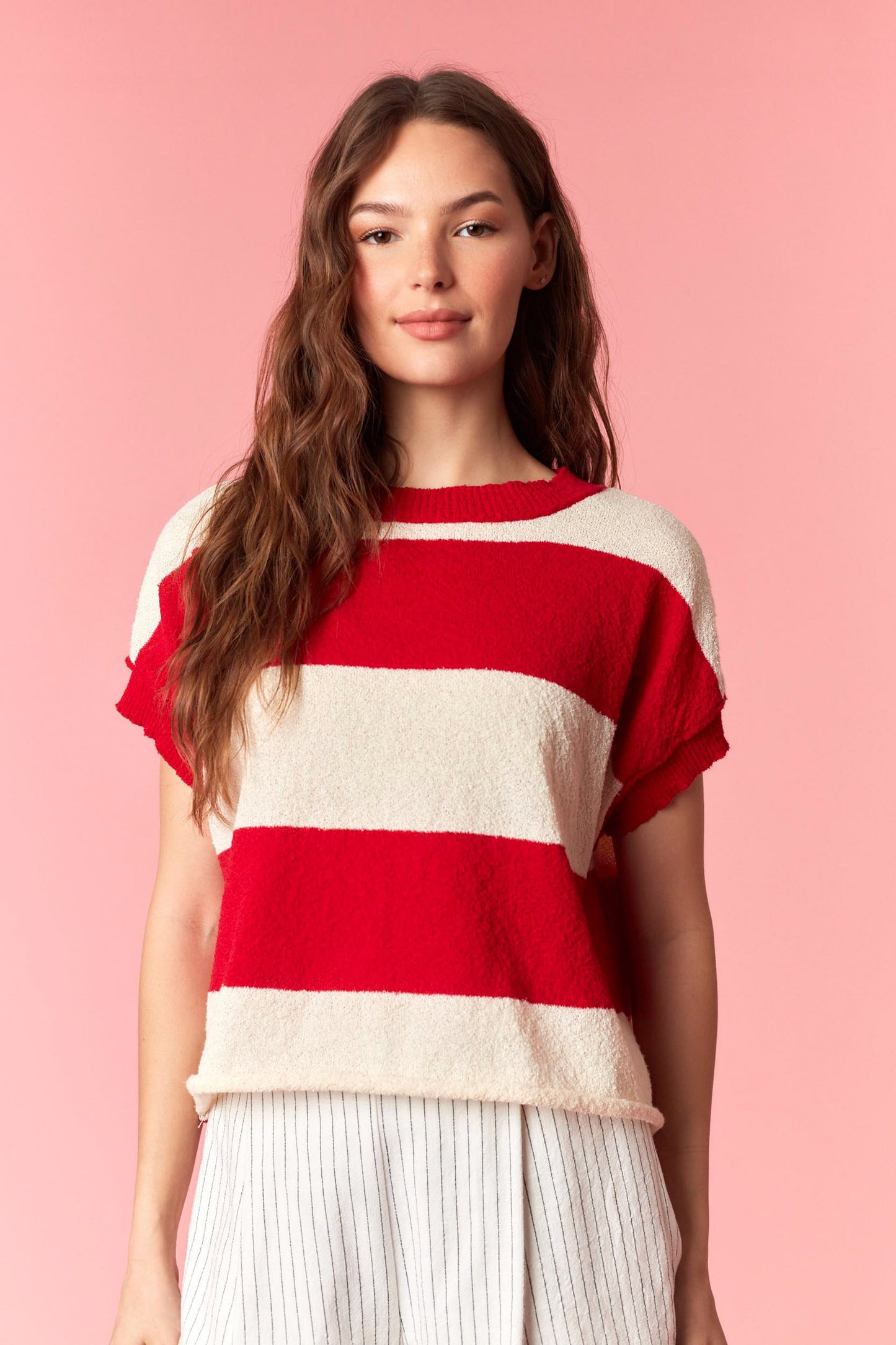 IKT201007-01 Wide Stripe Open Back Top