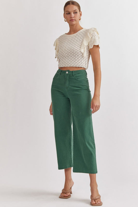 P19650 High Waisted Wide Leg Pants