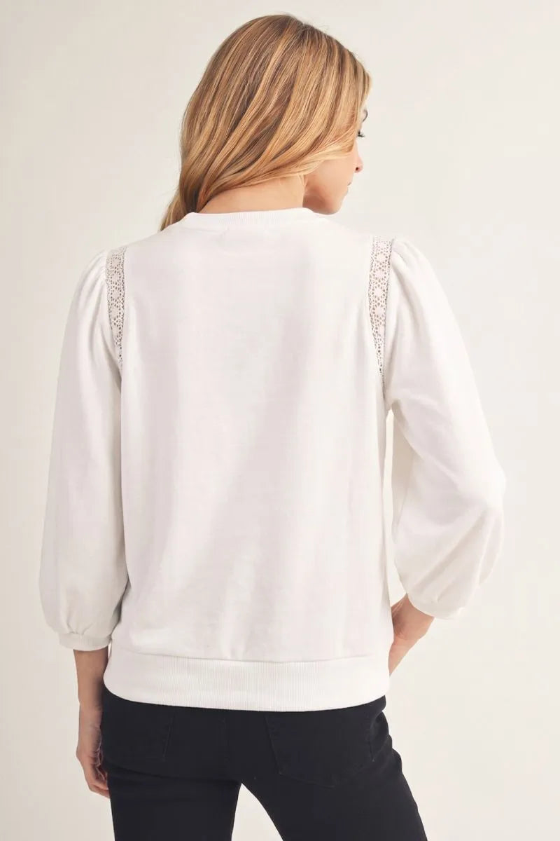 M51239 3/4 Sleeve Solid Top