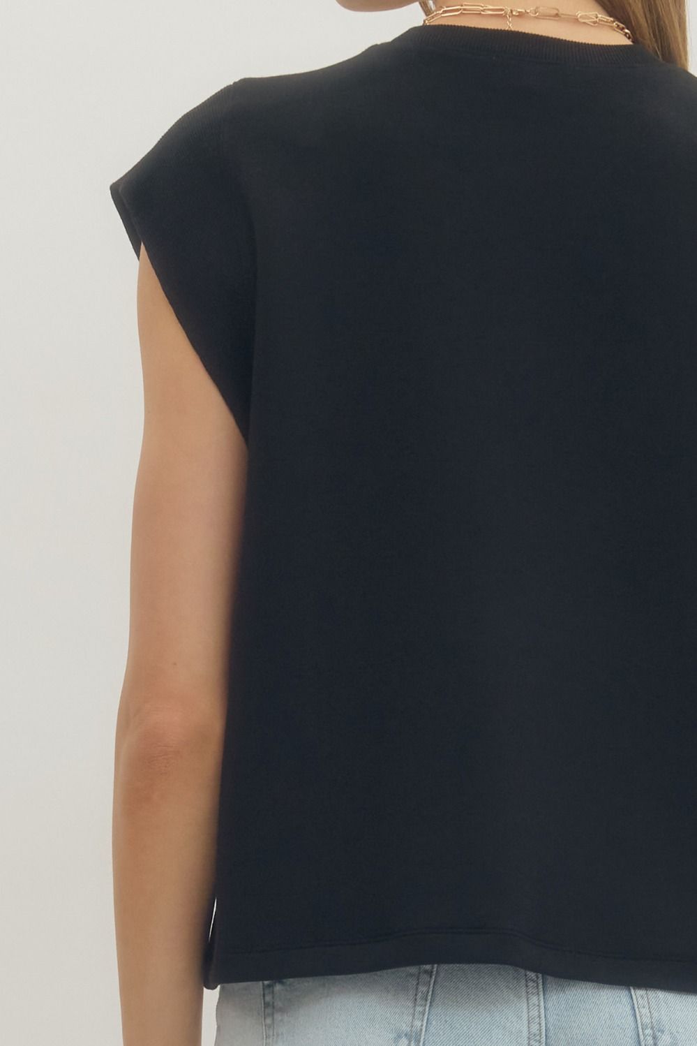 T28380 Solid Cap Sleeve Top