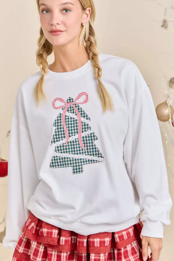 CT34477 Holiday Plaid Tree Sweatshirt