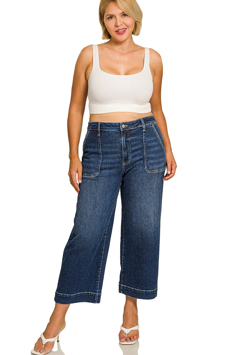 DYP-9560DDX Curvy Utility Pocket Cropped Jeans