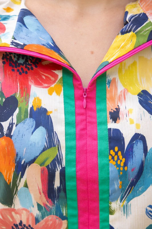 36699 Watercolor Floral Print Top