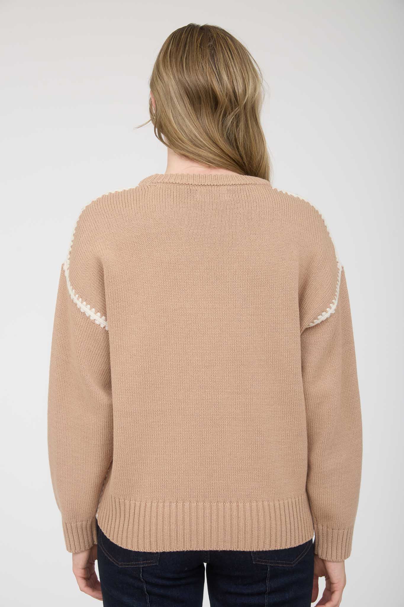 TW1987 Contrast Stitch Sweater