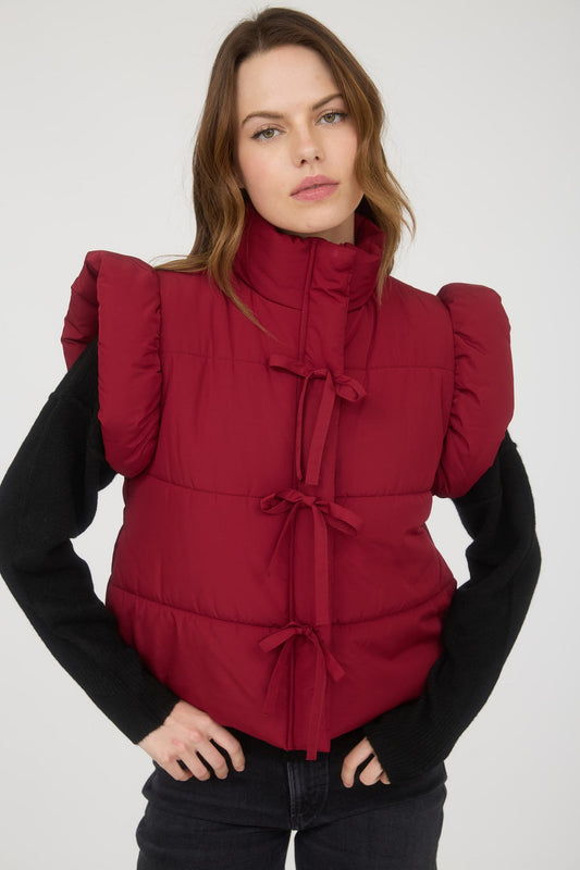 CR2685 Bow Detail Puffer Vest
