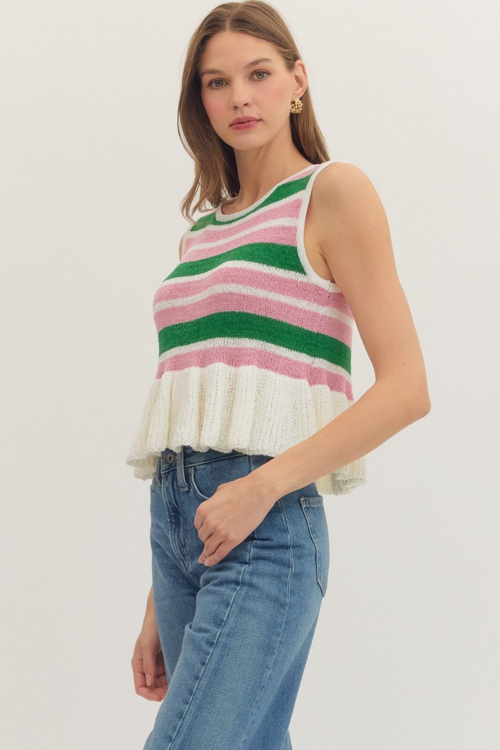 T31560 Striped Sleeveless Top