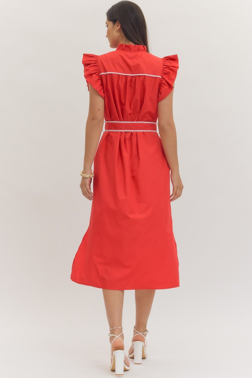 D31409 Solid Midi Dress