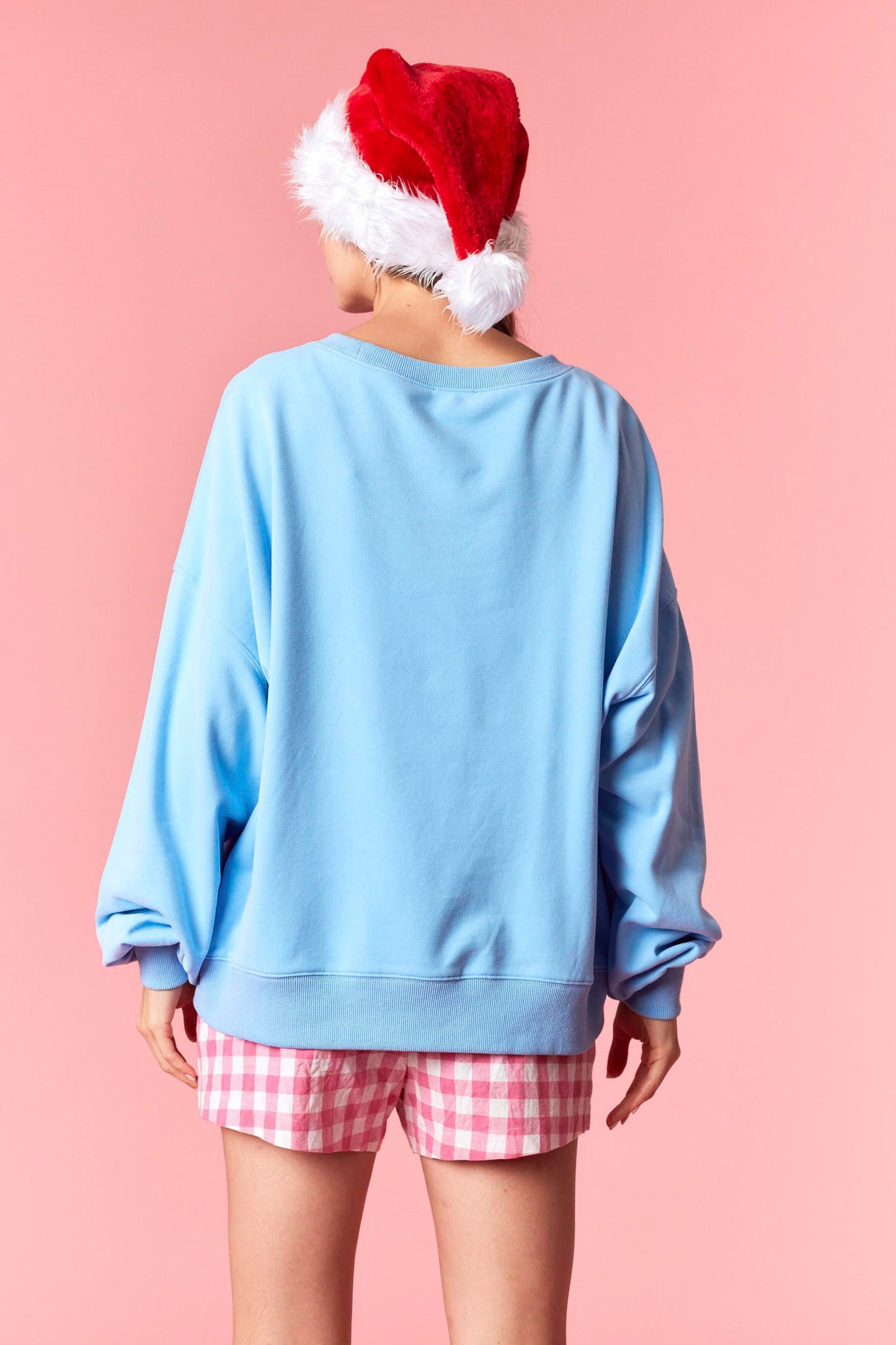 IKT300394-02 Gingham Bow Detail Sweatshirt