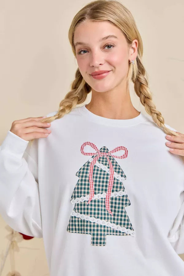 CT34477 Holiday Plaid Tree Sweatshirt
