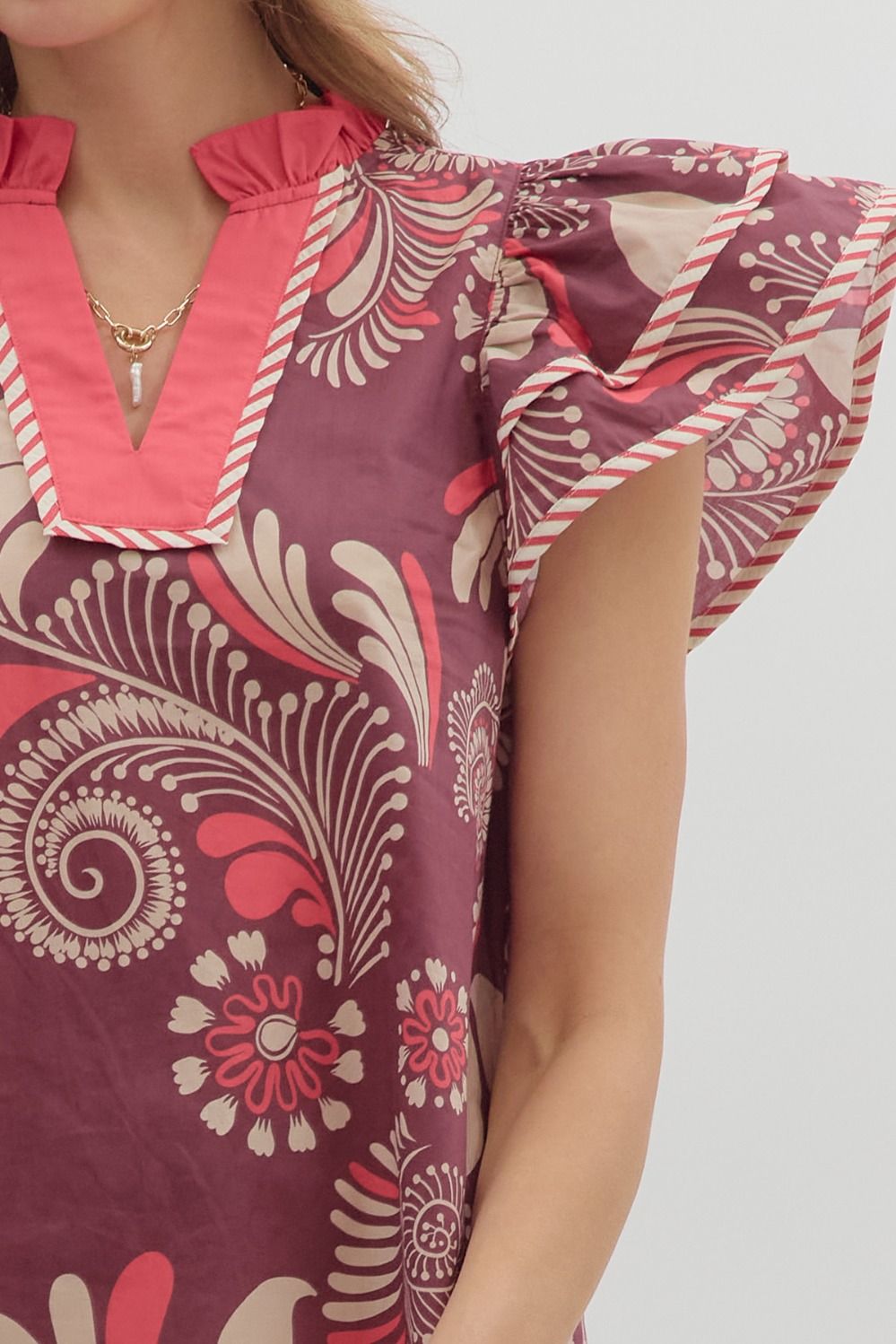 T27145 Paisley Print Top