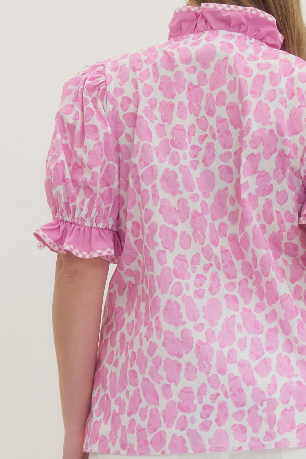 T29991P Curvy Abstract Leopard Print Top