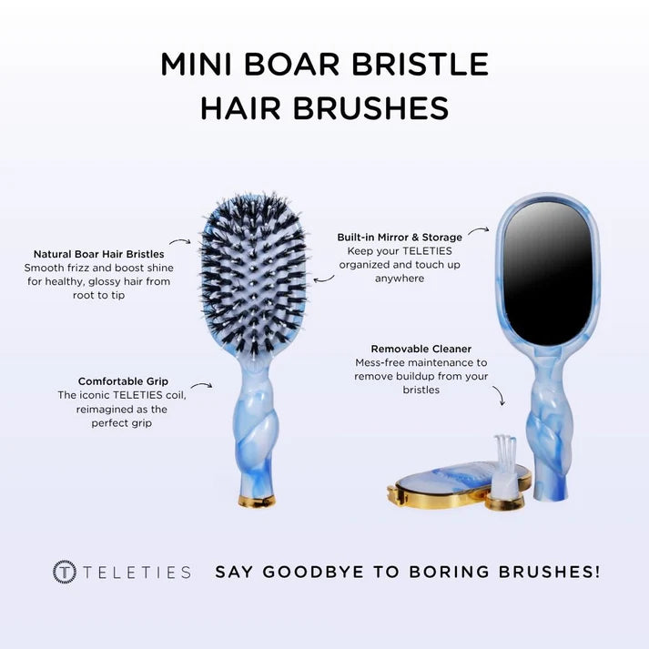 TELETIES Mini Boar Bristle Hair Brush