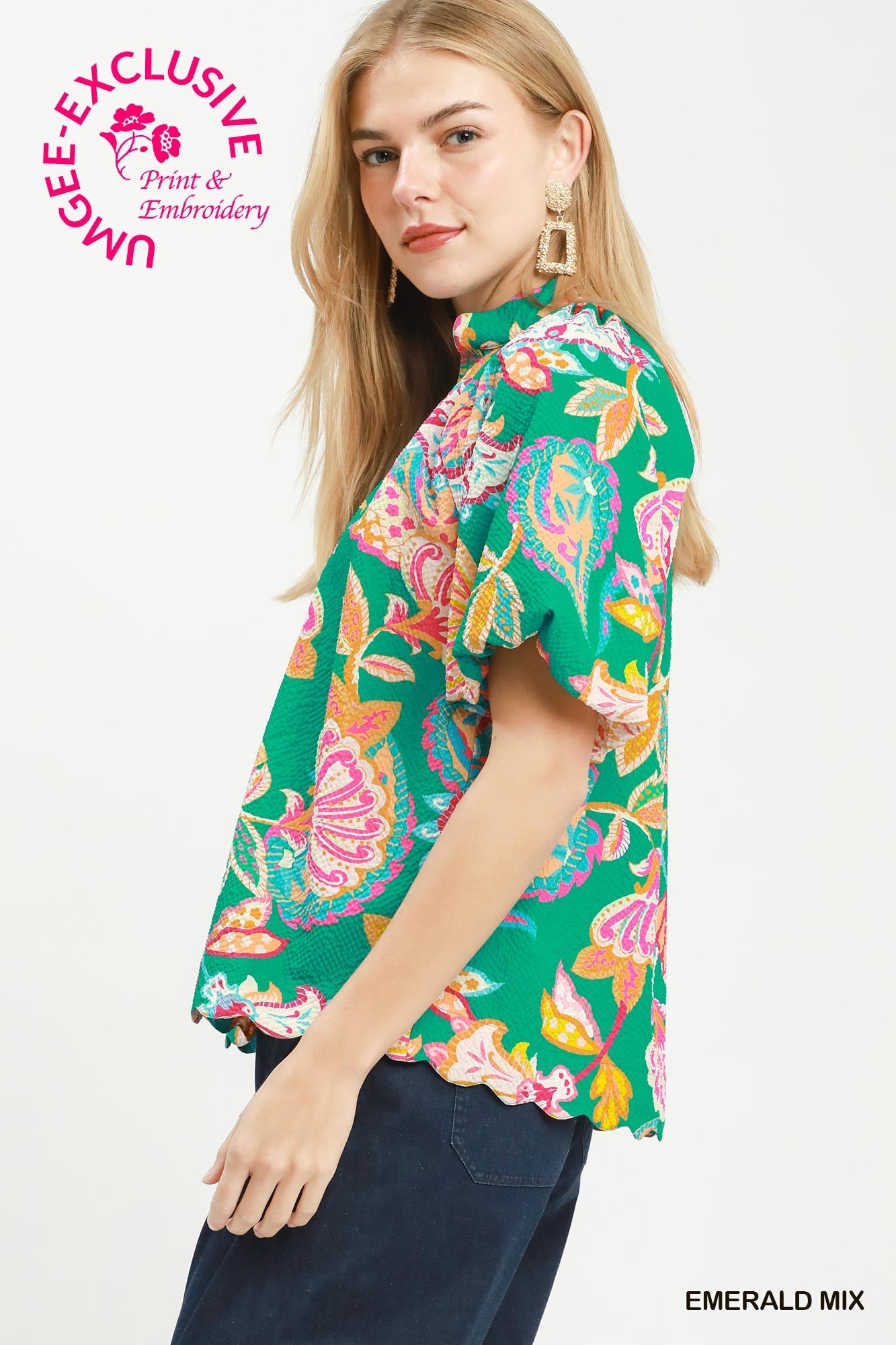 D1131 Mix Floral Print Blouse