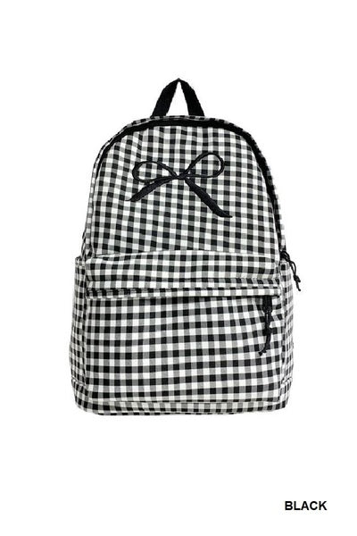 U-161 Coquette Bow Checkered Backpack