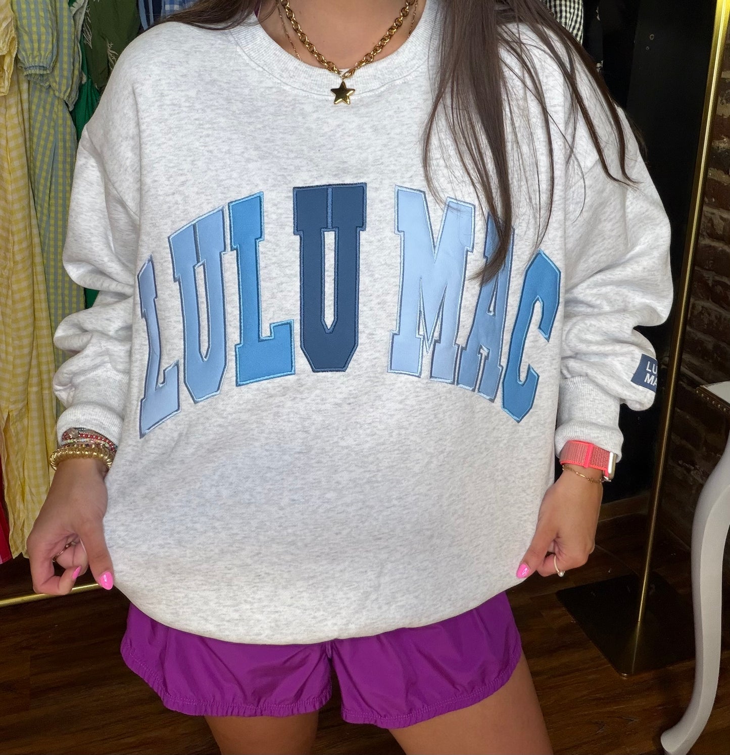 LM-SW-1011 Heather Grey Multi Stitch Sweatshirt