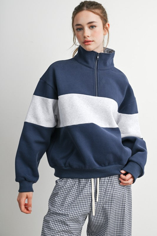 BMT8510 Colorblock Quarter Zip Sweatshirt