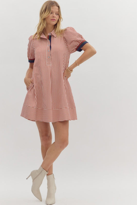 D25817 Stripe Pattern Dress