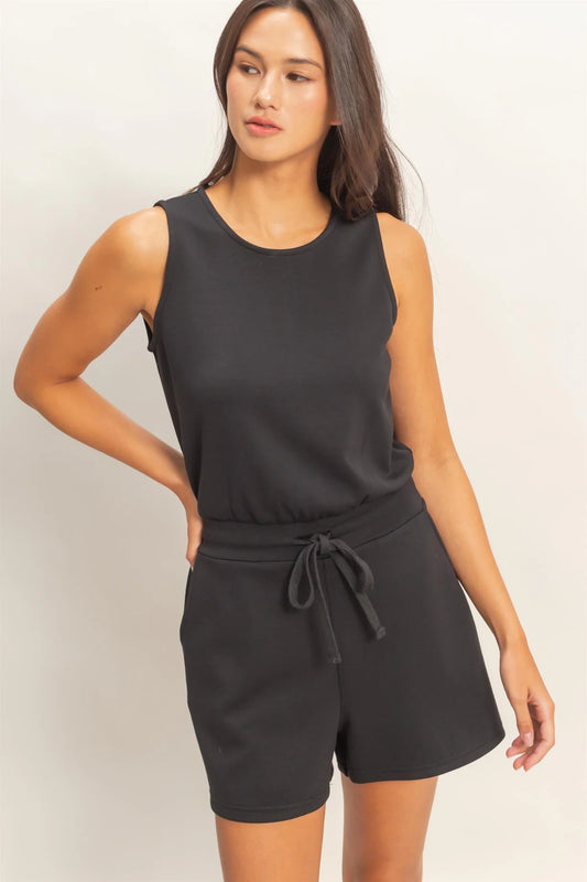 DZ26C732 Drawstring Waist Sleeveless Romper