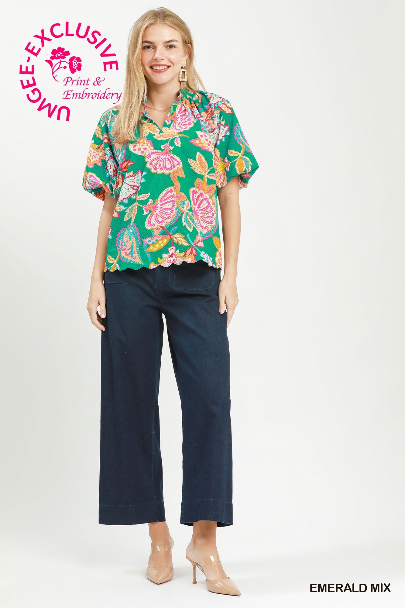 D1131 Mix Floral Print Blouse