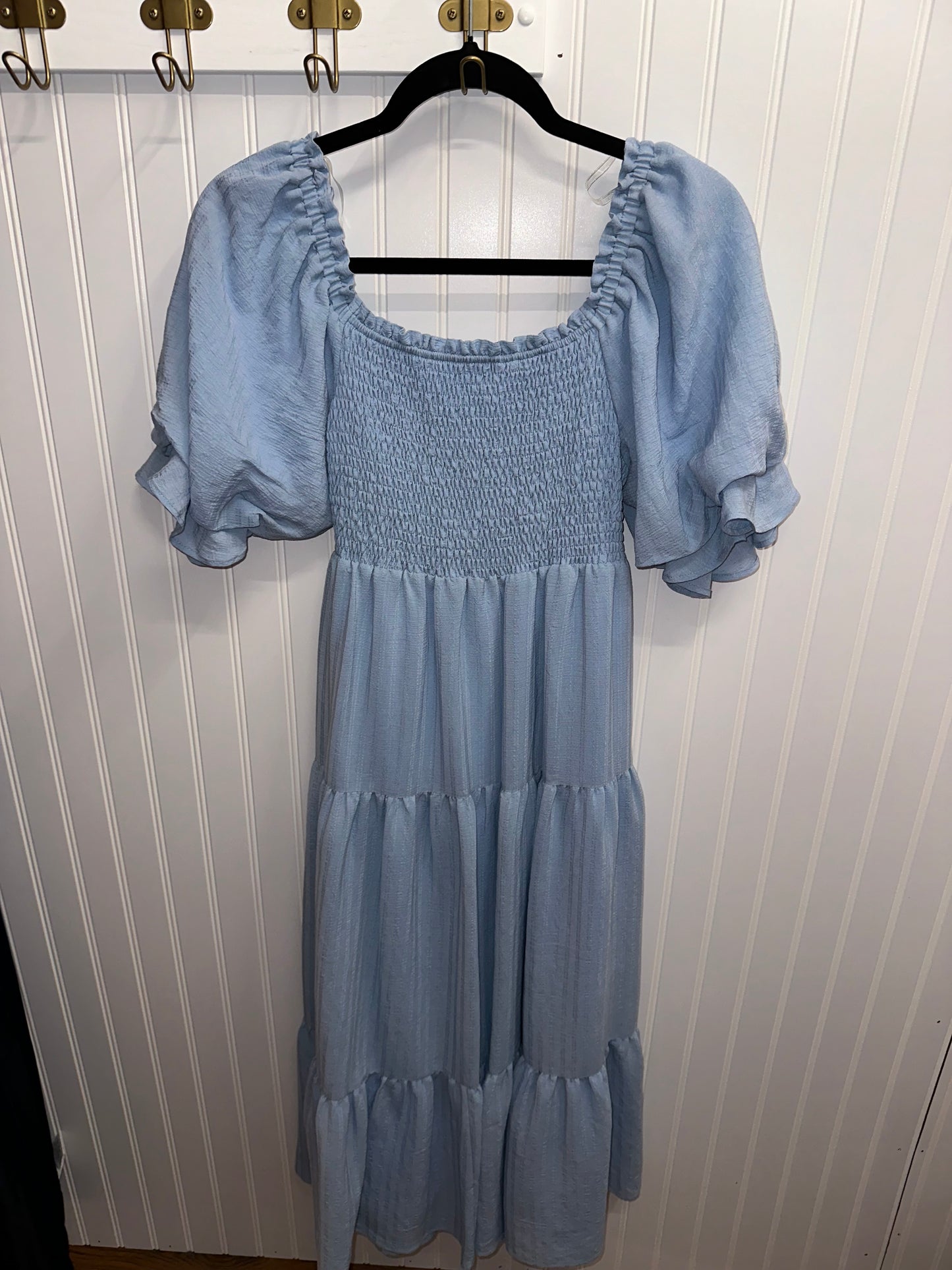 MDR9067 Smocked Square Neckline Dress