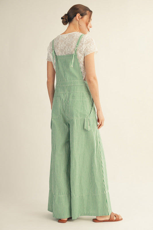 M50411 Wide Leg Striped Jumpsuit
