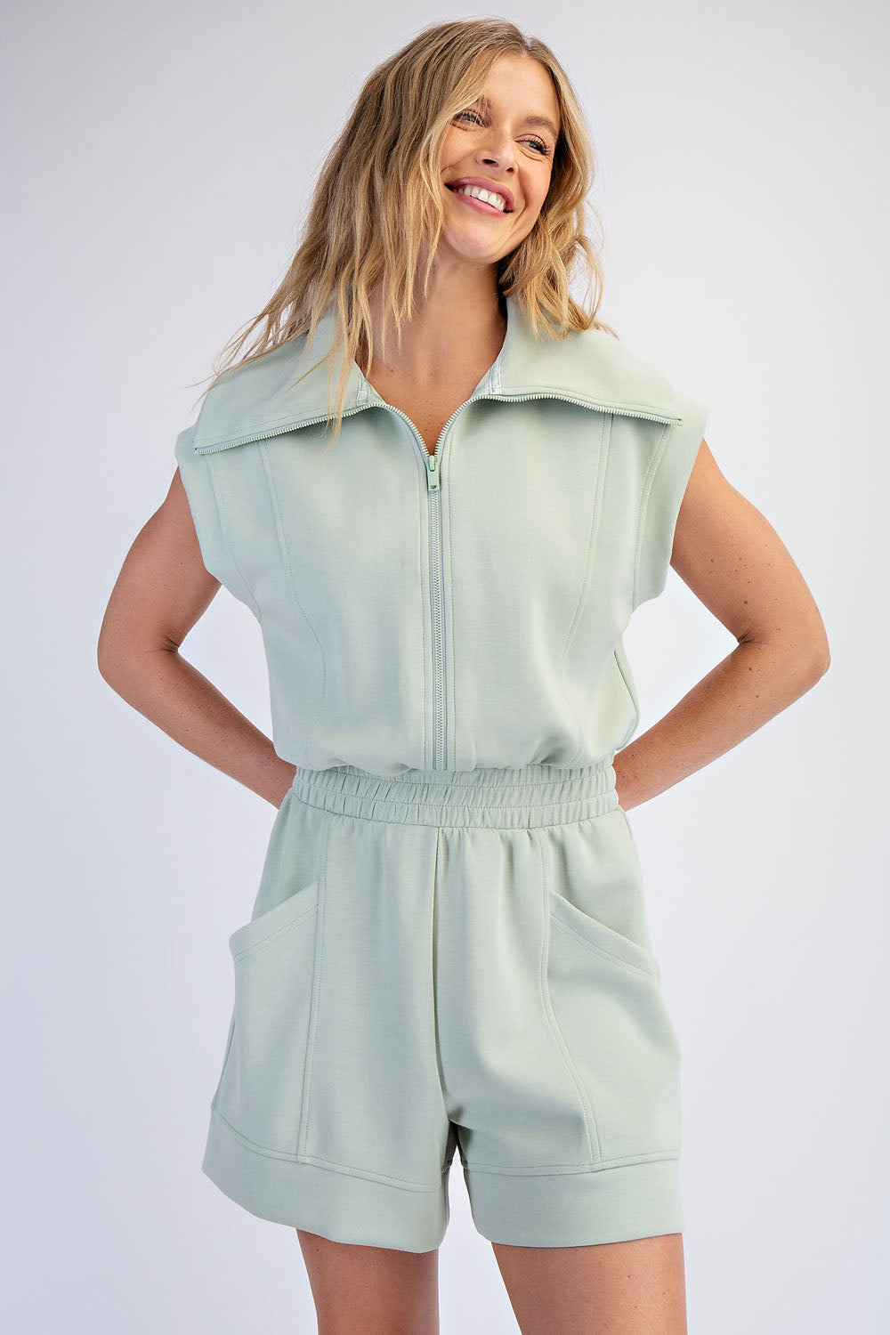 JP5102 Modal Scuba Luxe Sleeveless Romper