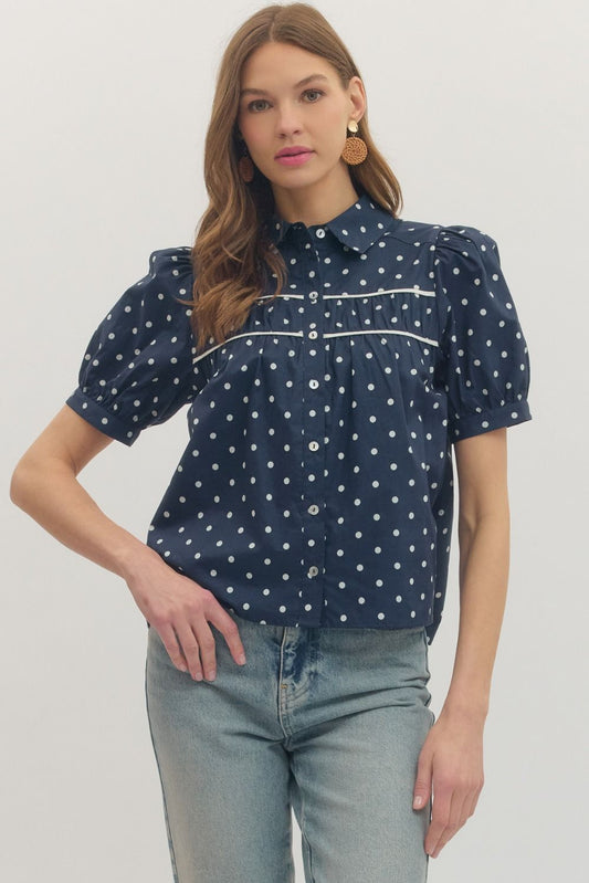 T30955 Polka Dot Top