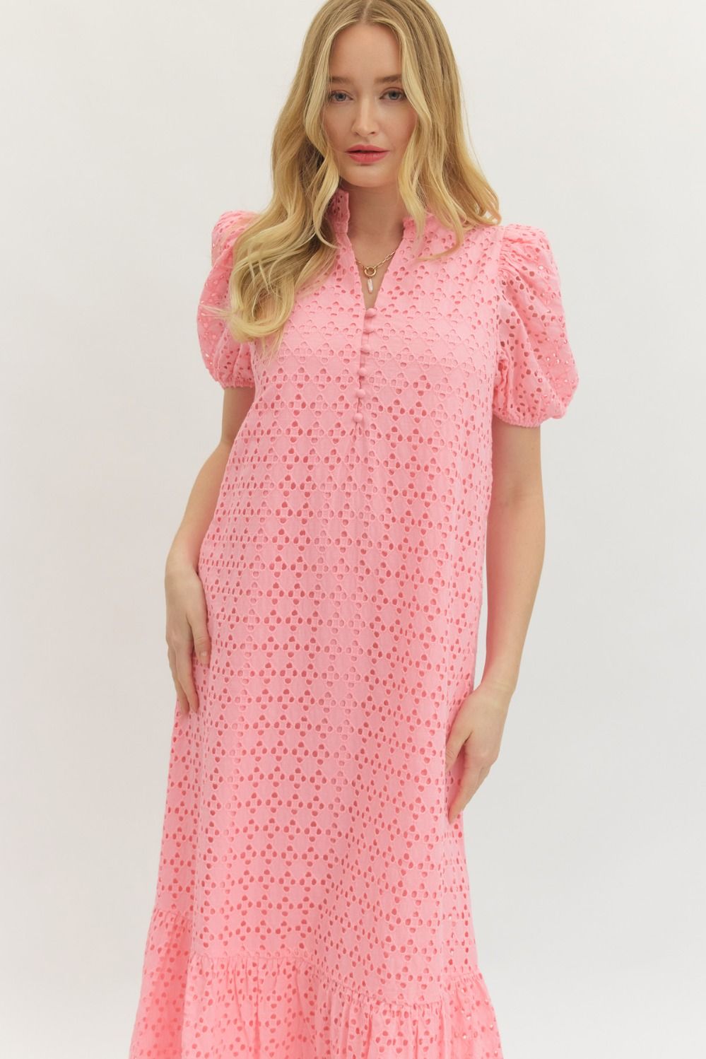 D29377 Eyelet Midi Dress