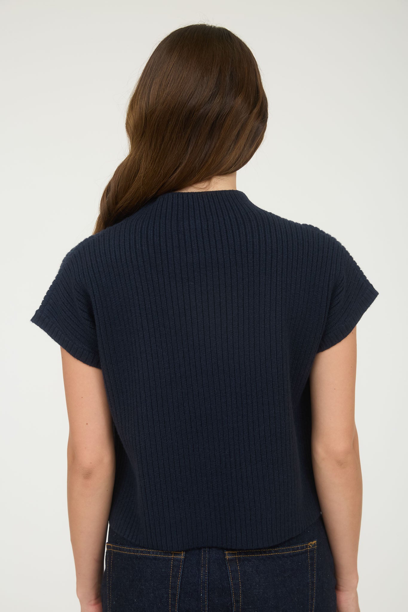 B5FT1013 Solid Mock Neck Sweater