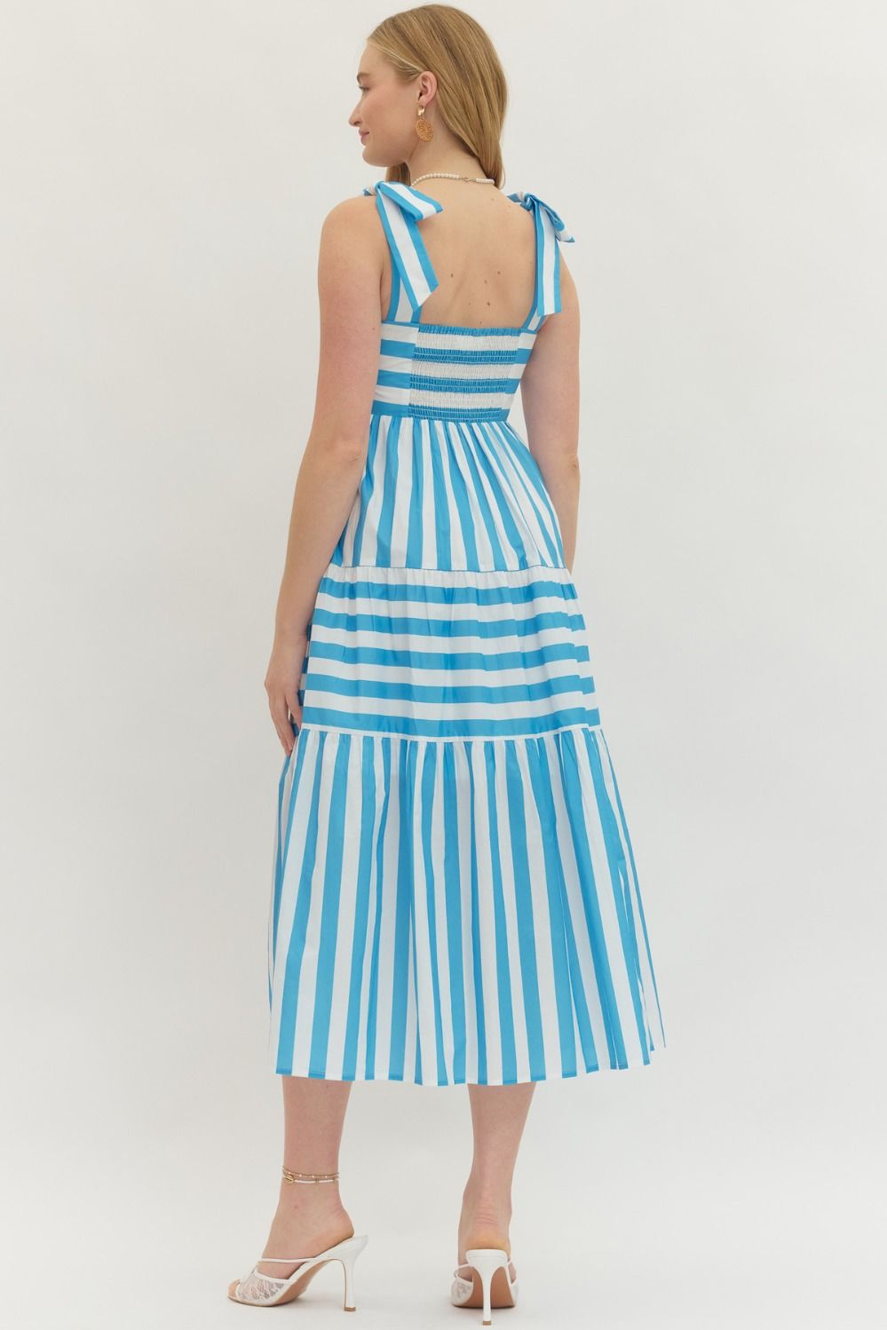 D30314 Striped Midi Dress