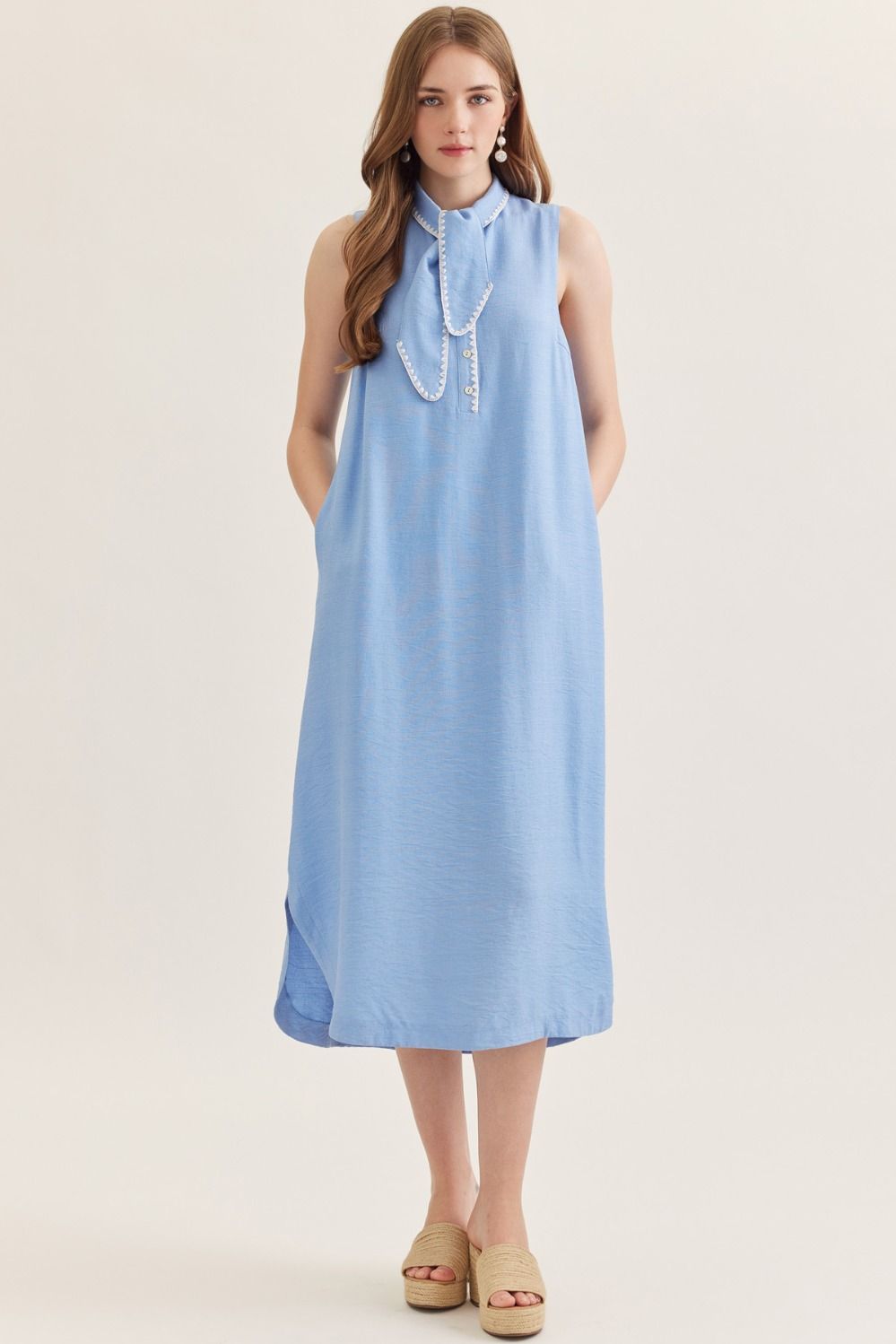 D31209 Solid Midi Dress