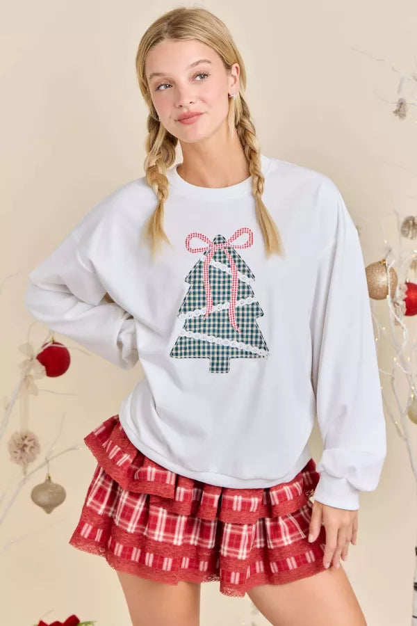 CT34477 Holiday Plaid Tree Sweatshirt