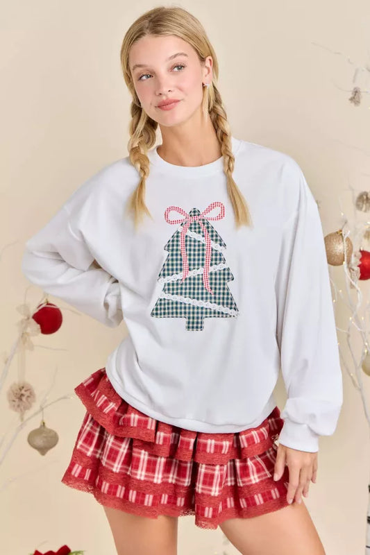 CT34477 Holiday Plaid Tree Sweatshirt