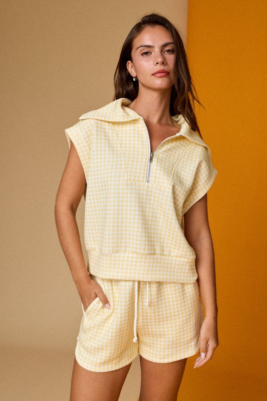 PX17846-3 Gingham Sleeveless Set