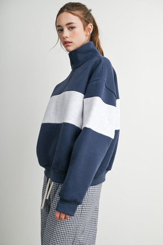 BMT8510 Colorblock Quarter Zip Sweatshirt