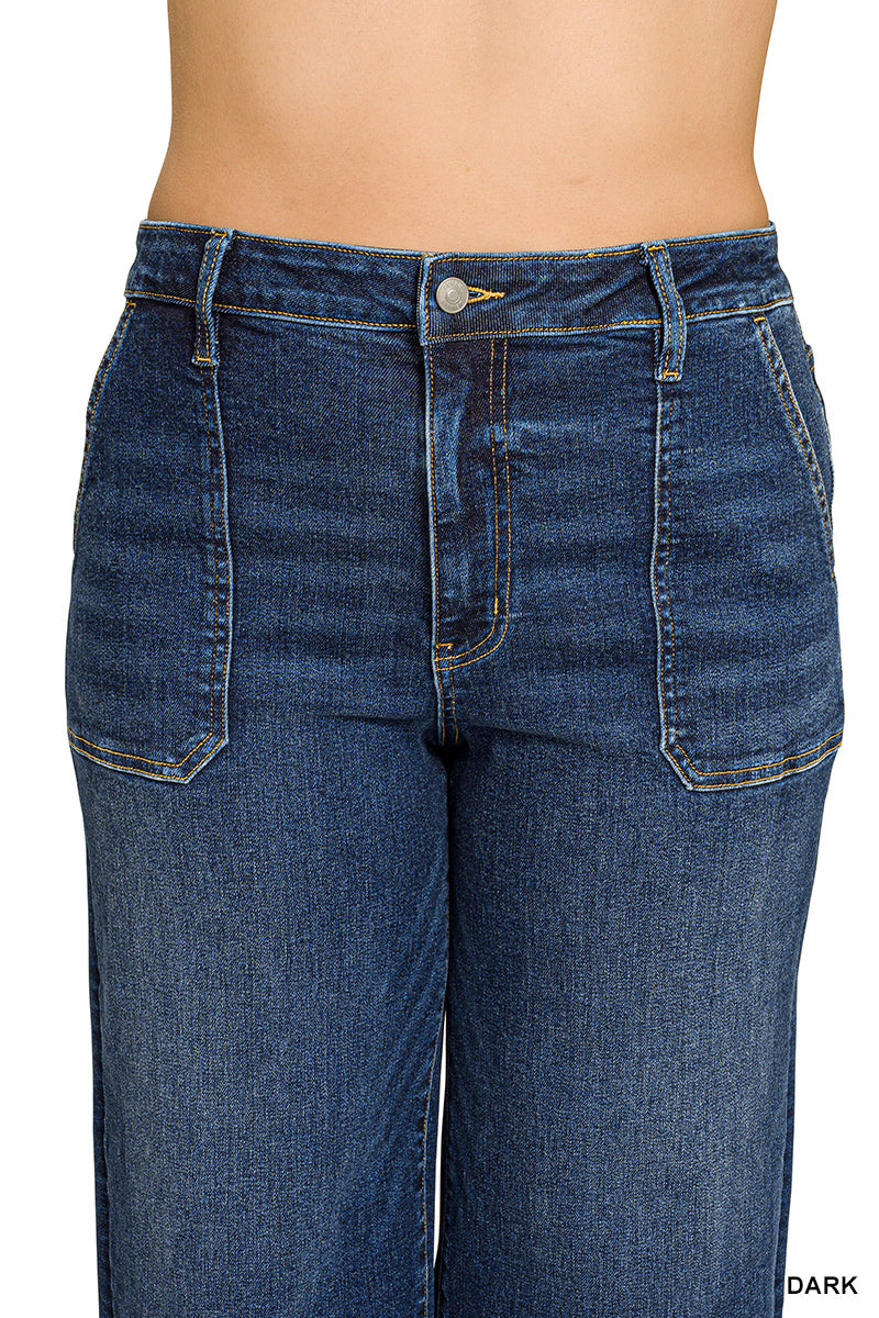 DYP-9560DDX Curvy Utility Pocket Cropped Jeans
