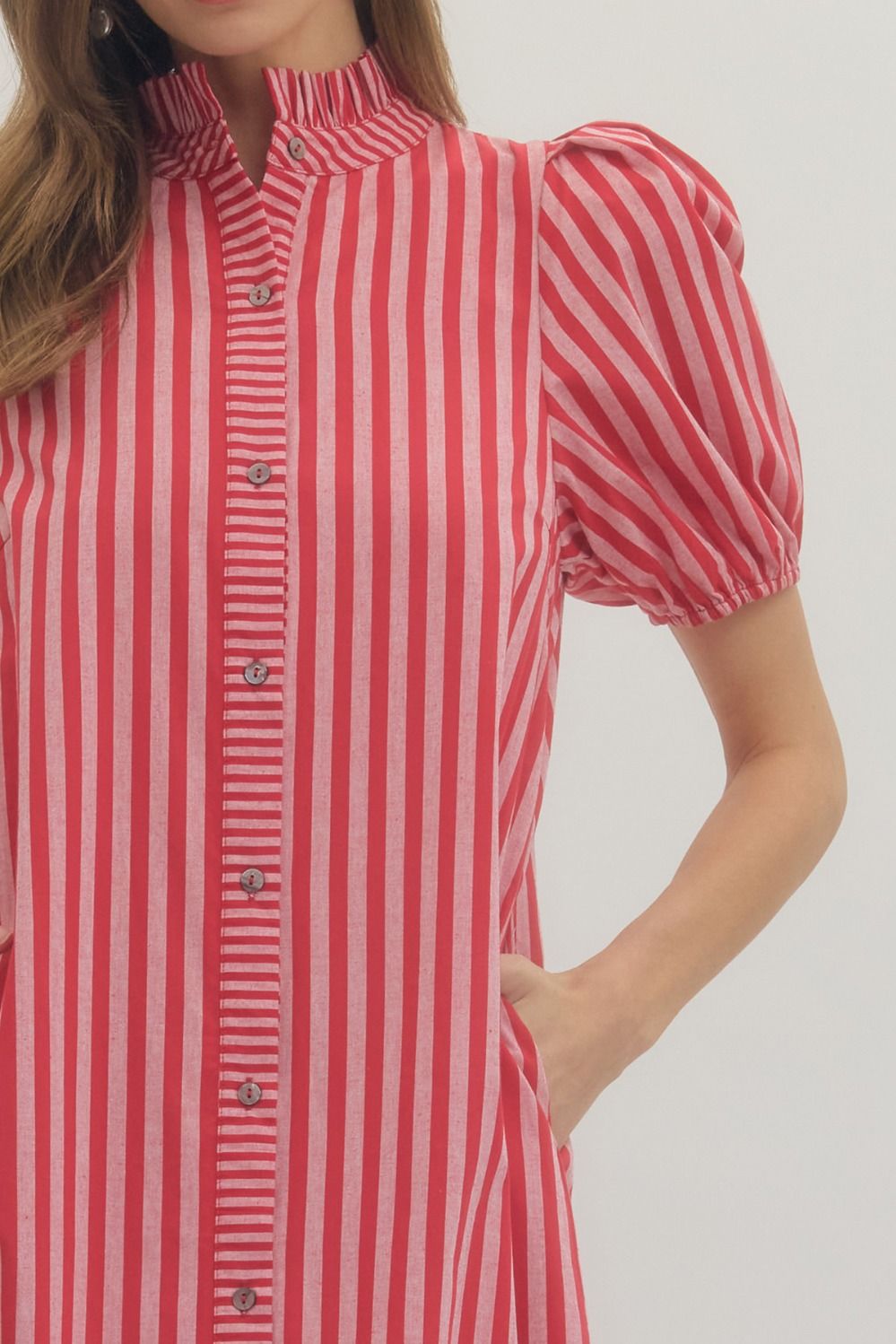 D27601 Stripe Print Midi Dress