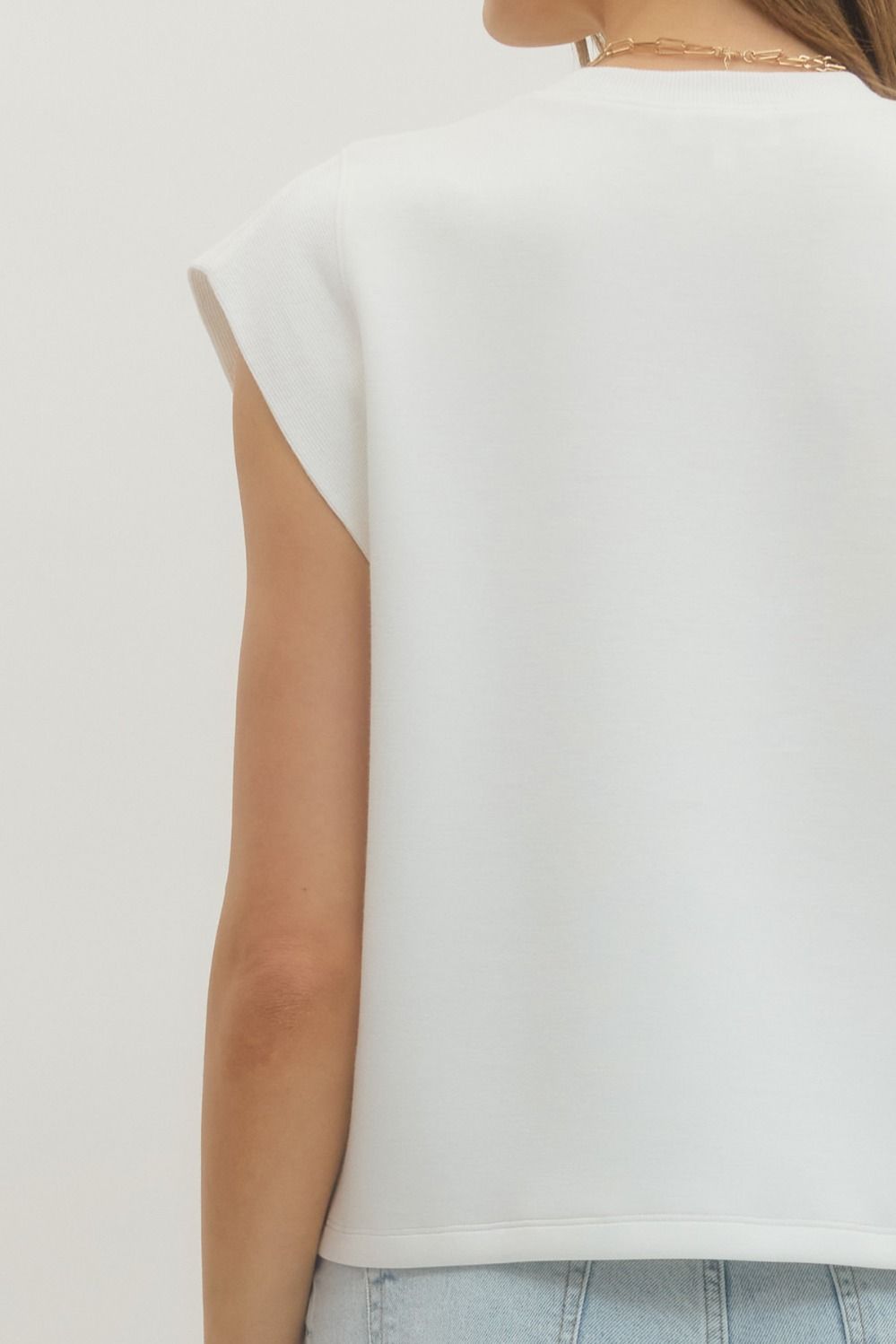 T28380 Solid Cap Sleeve Top