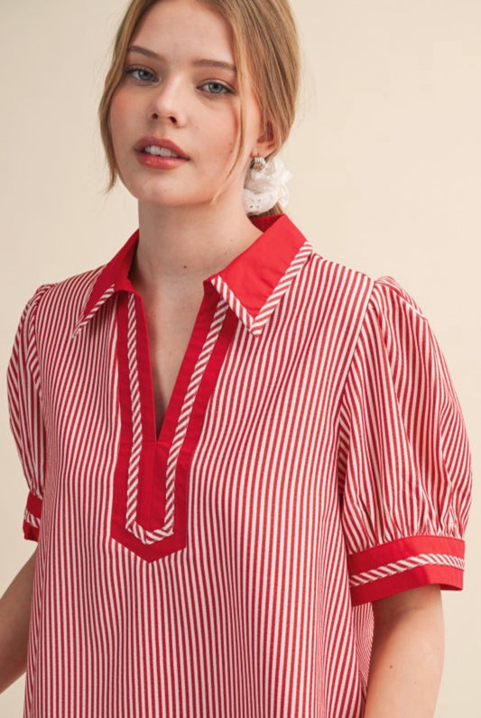 MTP4840 Stripe Pattern Contrast Top