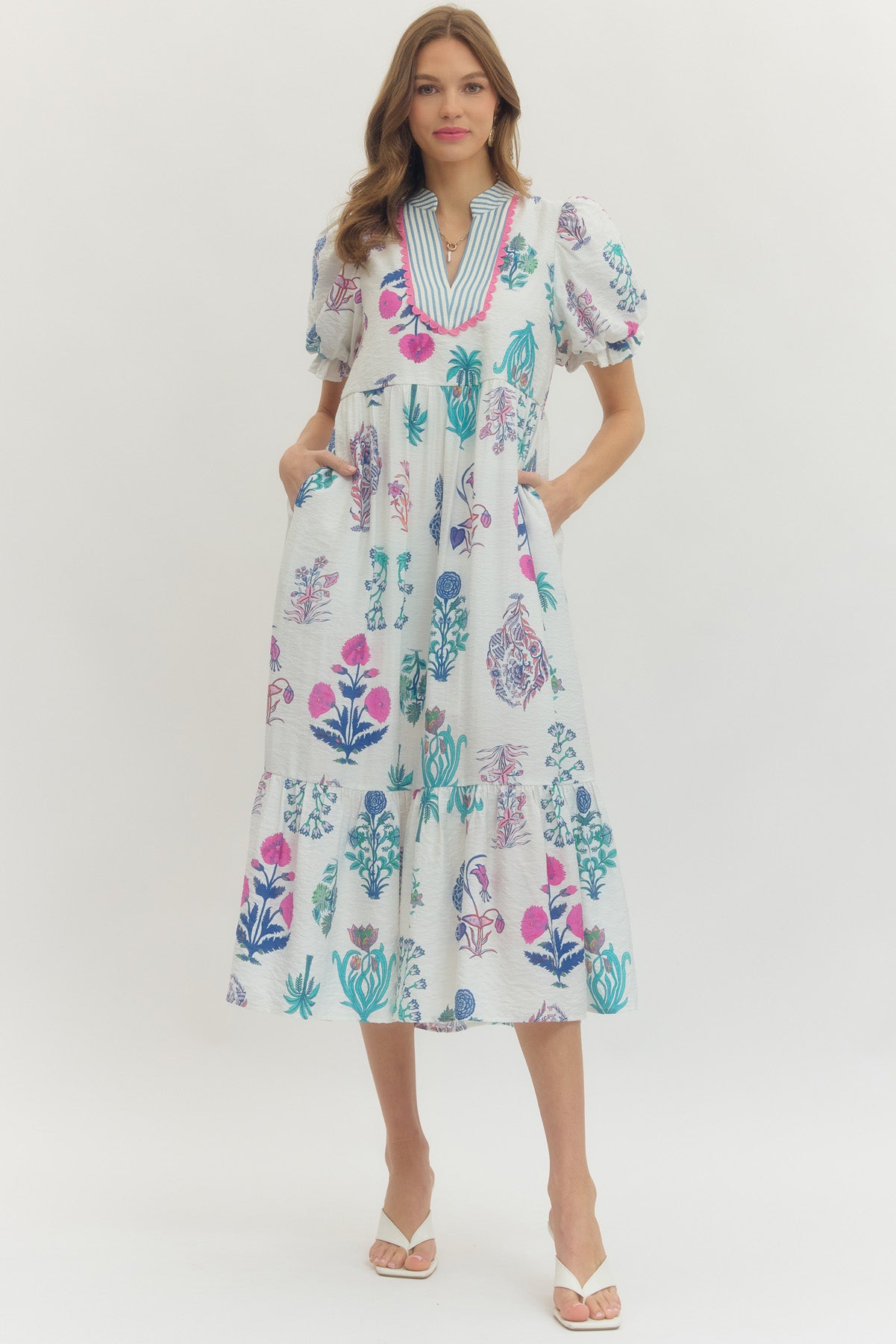 D29965 Tropical Printed Dress