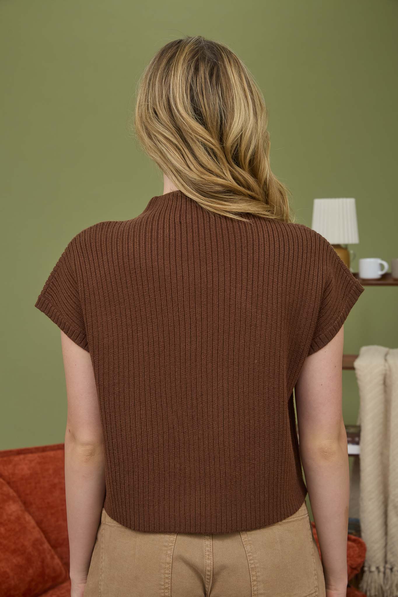 B5FT1013 Solid Mock Neck Sweater