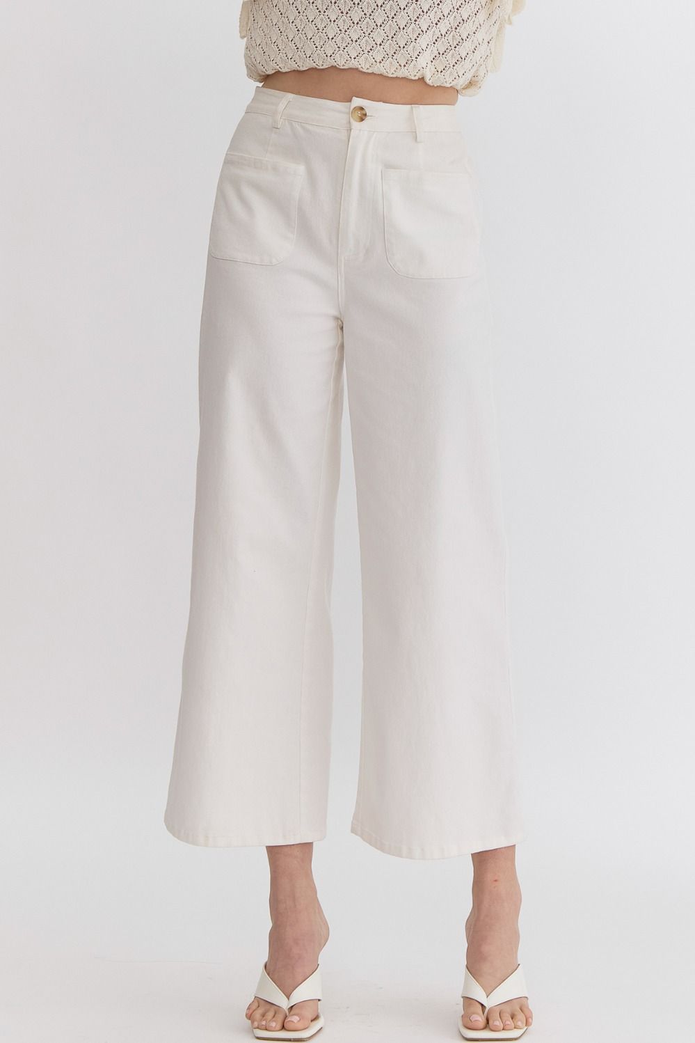 P23528 High Waisted Wide Leg Pants