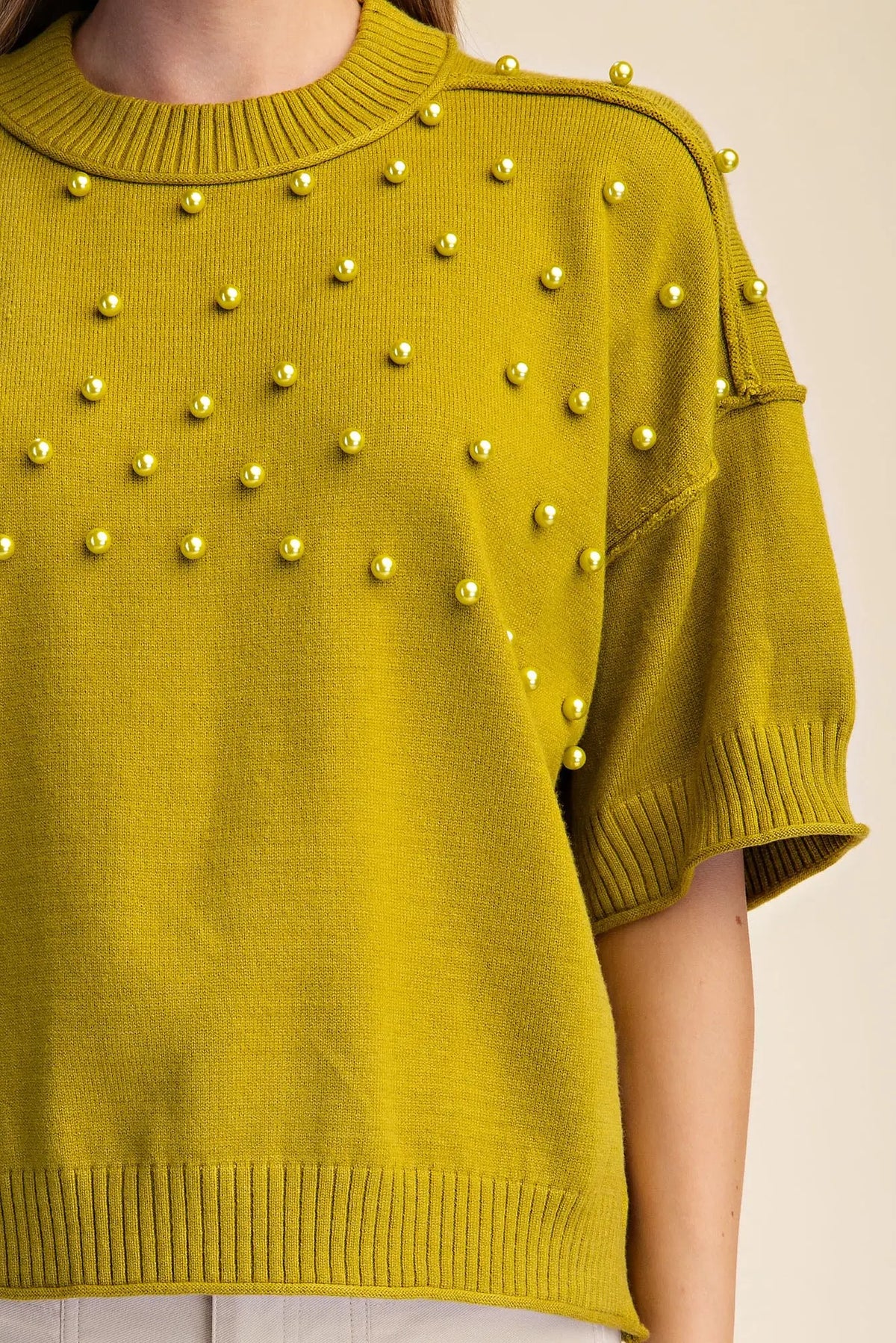 SW8233 Pearl Detail Sweater