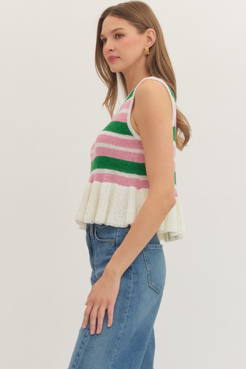 T31560 Striped Sleeveless Top
