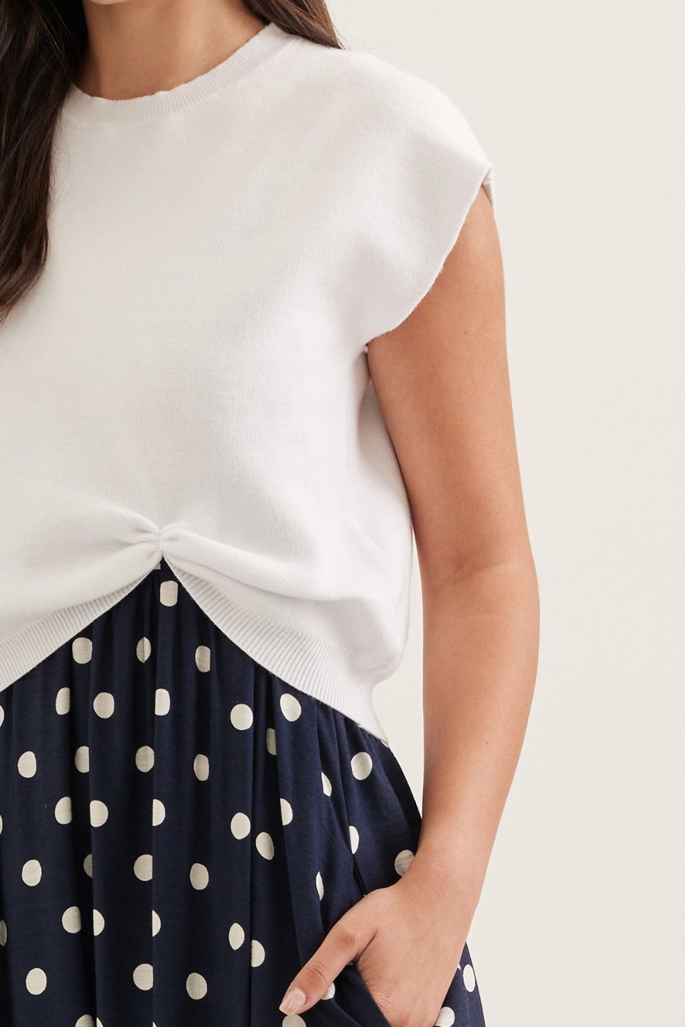 D31521 Layered Polka Dot Dress Set
